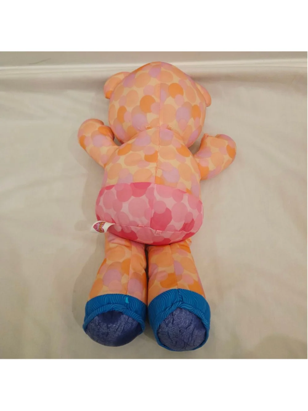 Doodle Bear Stuffed Animal Orange Pink Polka Dot 2006